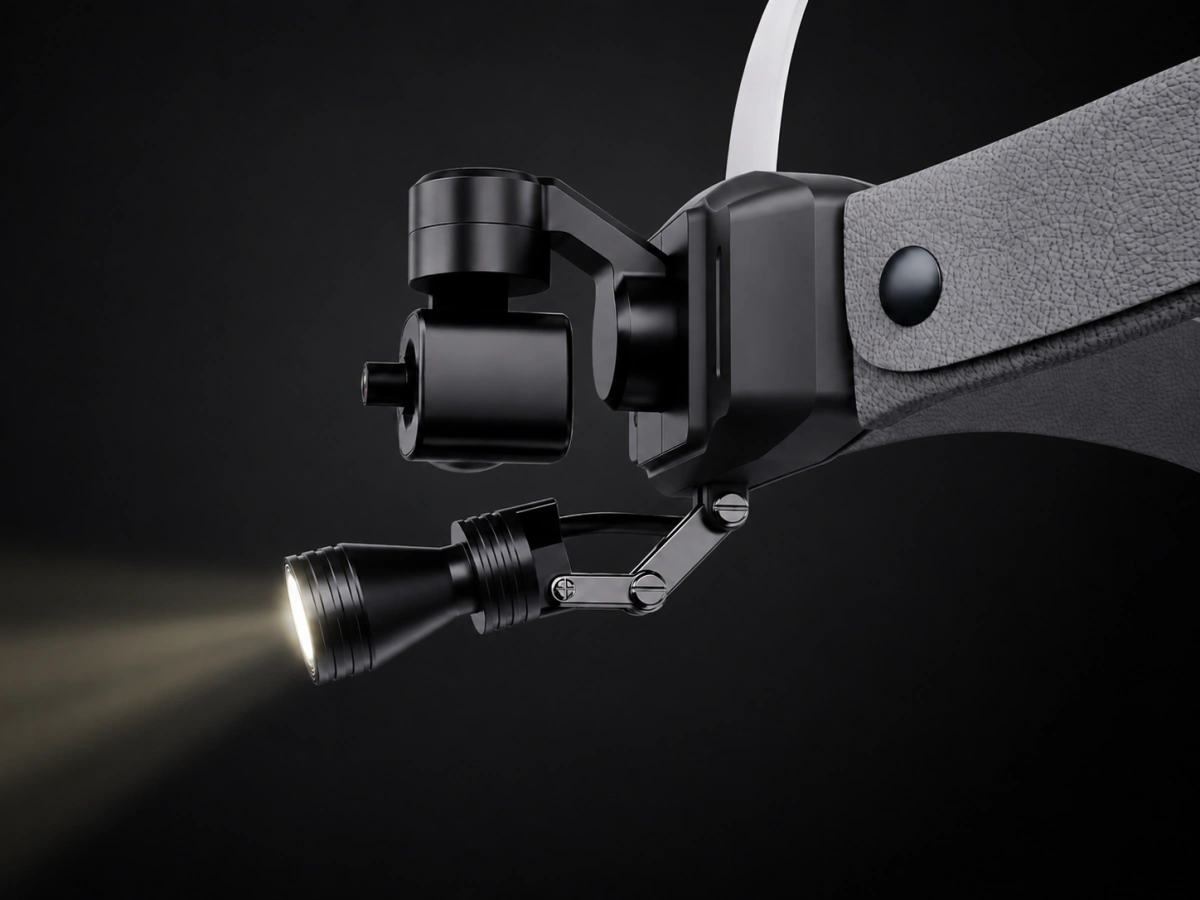 Close-up structure of SMO Medical 4K stabilized surgical head camera module