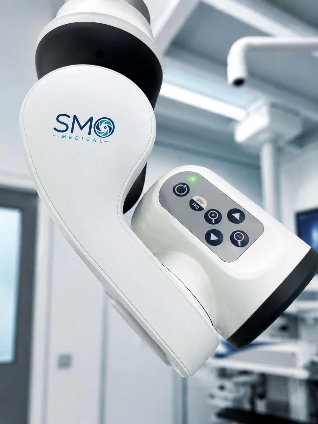Close view of SMO surgical field camera and integrated control panel