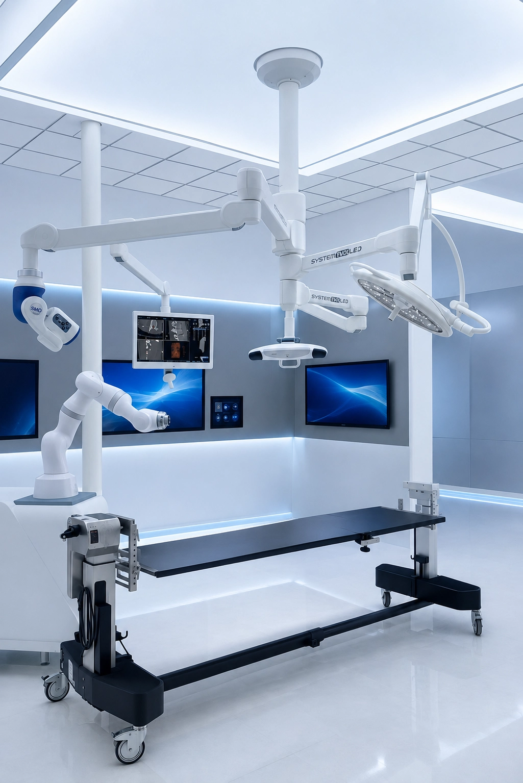 4-axis surgical field camera integrated with ceiling systems in a hybrid operating room